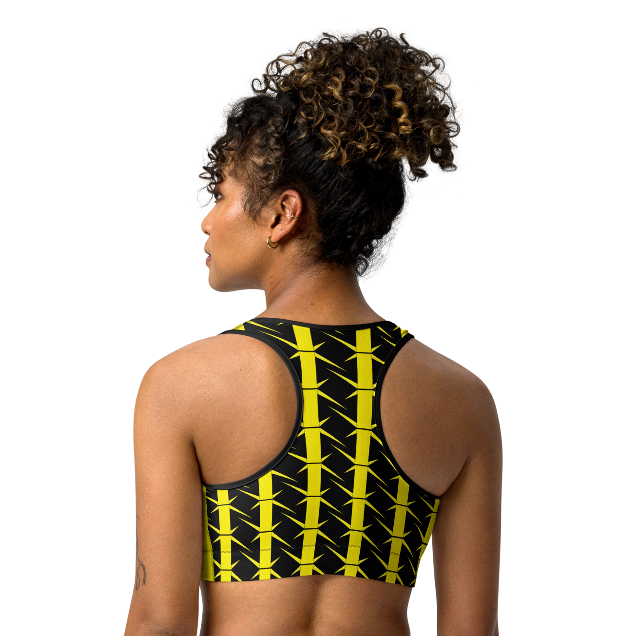 Night Prowler Black and Yellow Sports bra