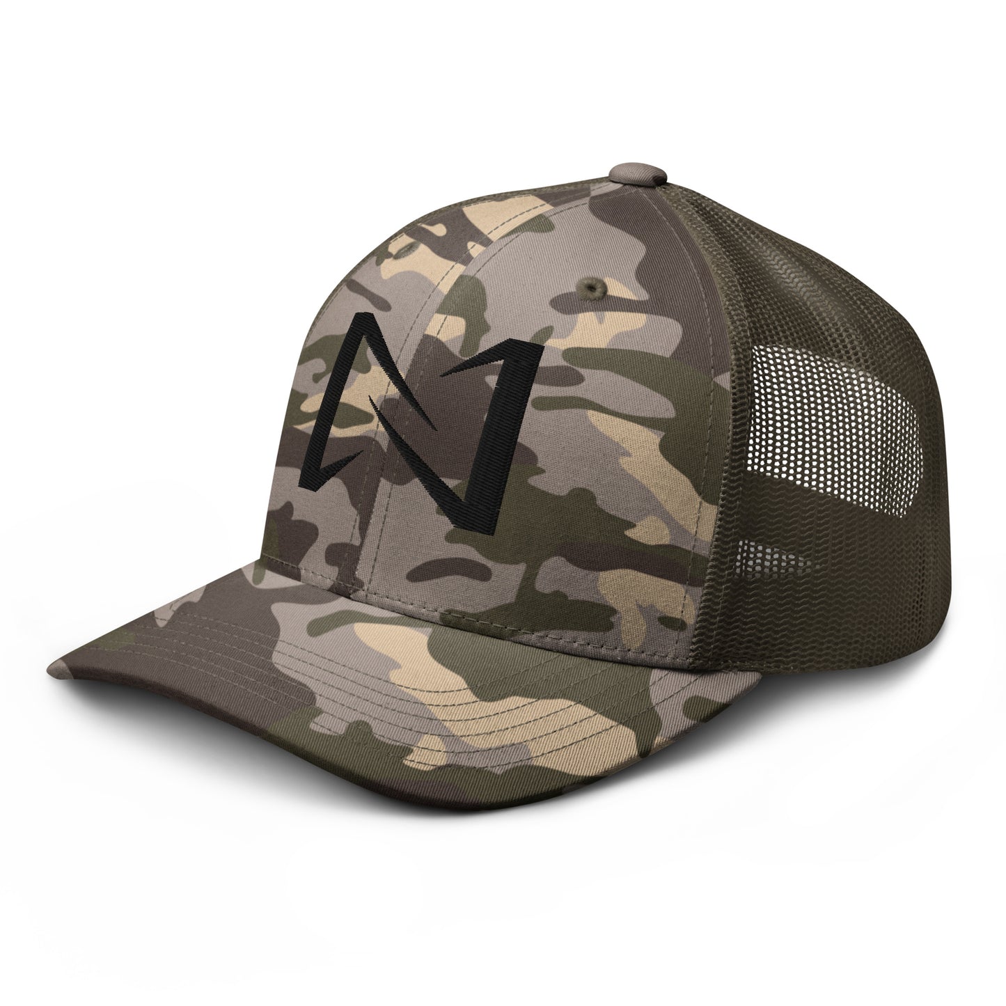N Logo Camouflage Trucker Hat