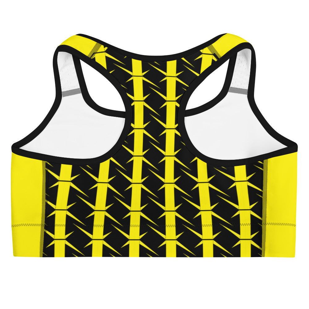 Night Prowler Black and Yellow Sports bra