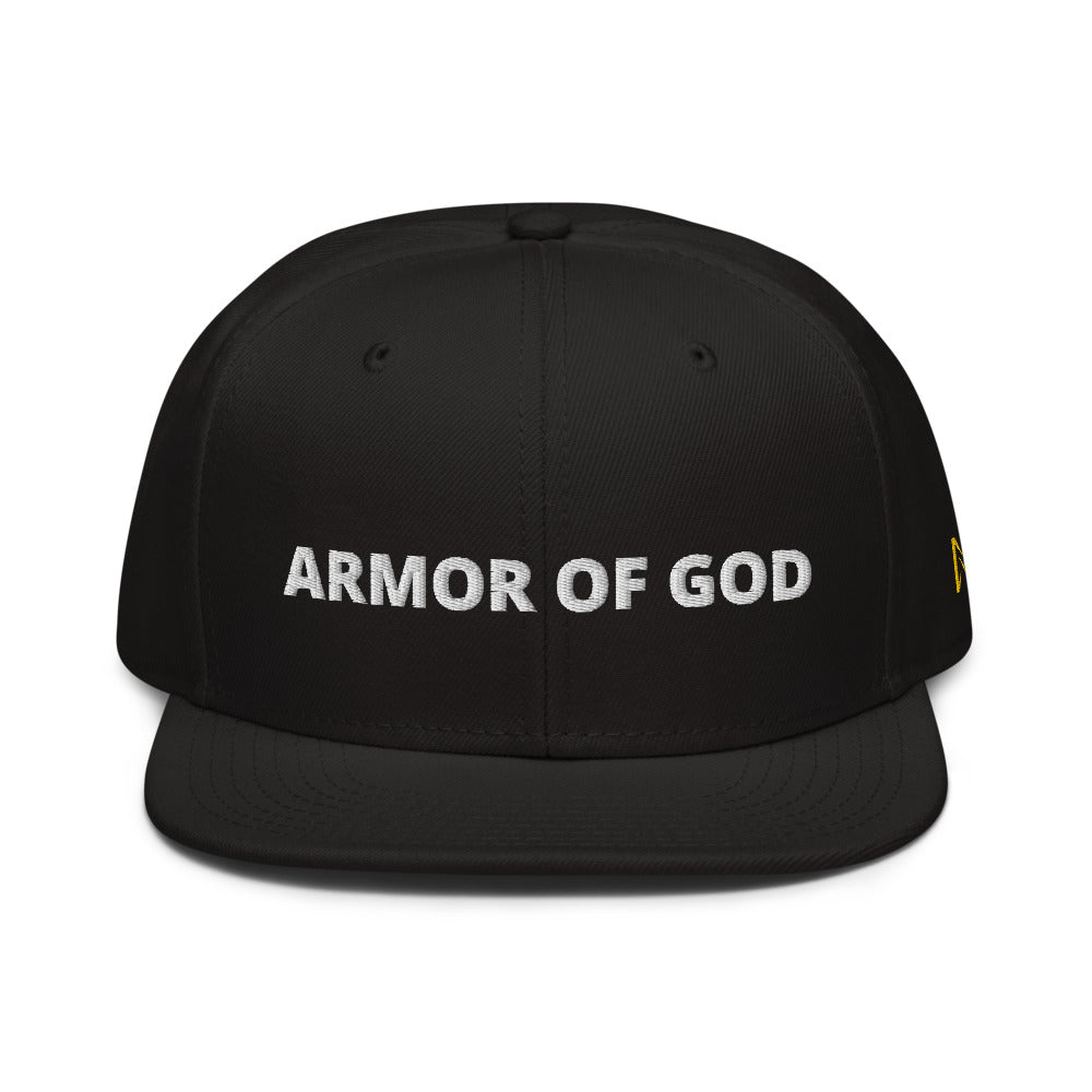 Night Prowler Apparel Black Snap back flat billed hat with yellow N logo on left side and Rise Up text on the back