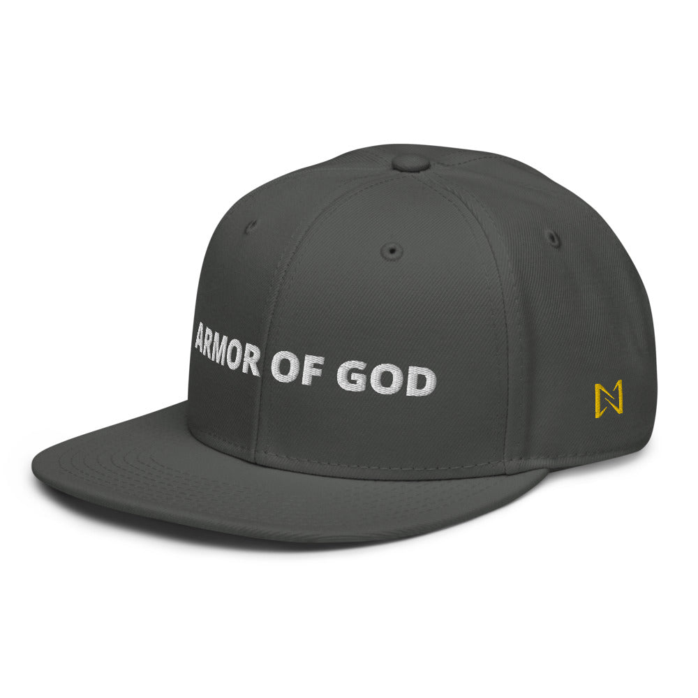 Night Prowler Apparel Gray Snap back flat billed hat with yellow N logo on left side and Rise Up text on the back