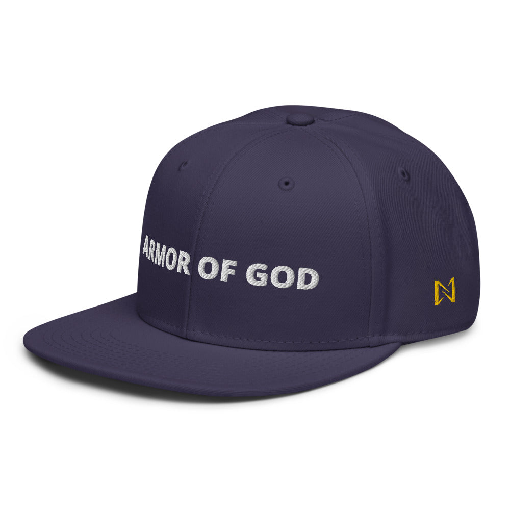 Night Prowler Apparel Bluish Snap back flat billed hat with yellow N logo on left side and Rise Up text on the back