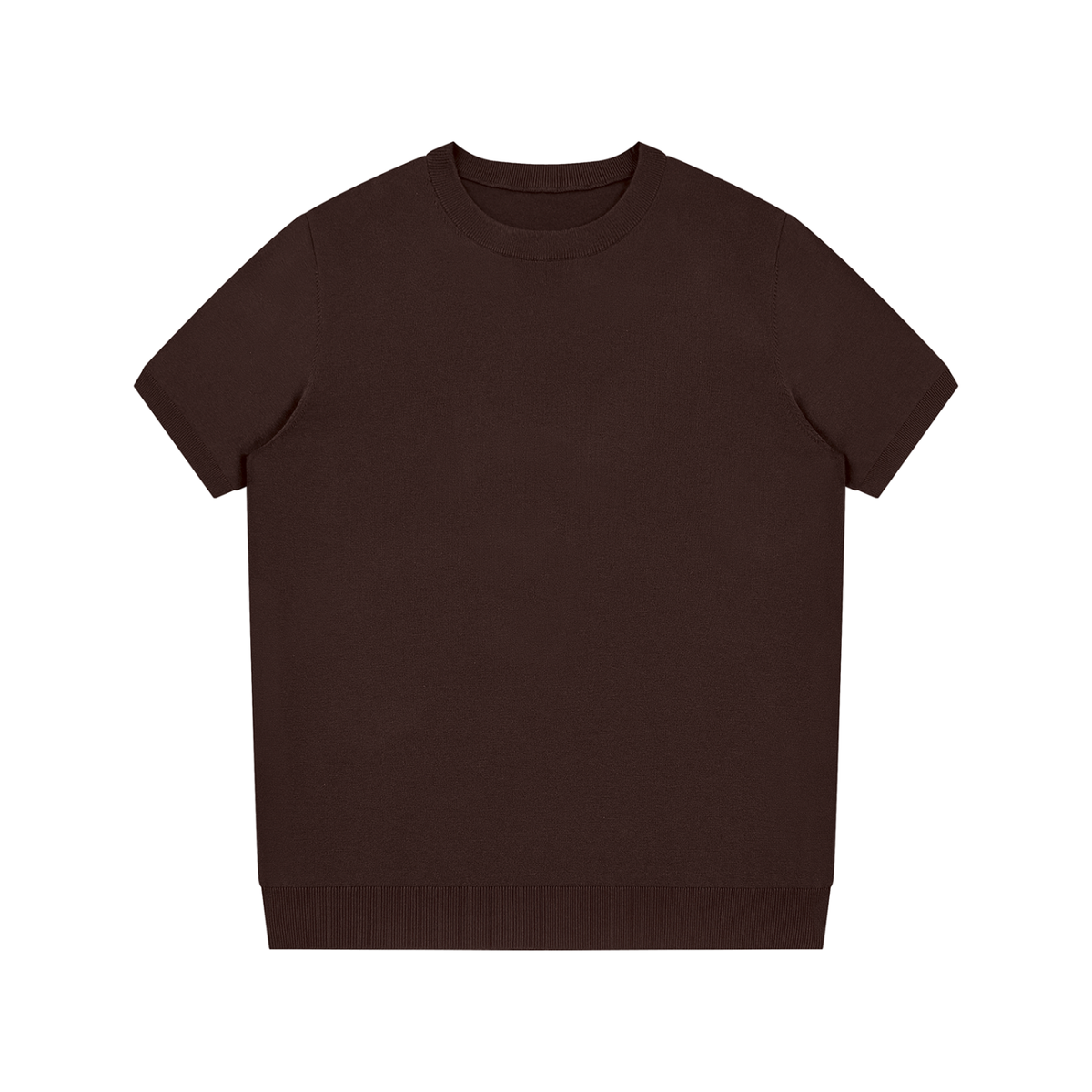 NPRWLR Crewneck Knit T-Shirt in brown, 9.4 oz cotton and nylon knit with a regular cut and regular sleeve