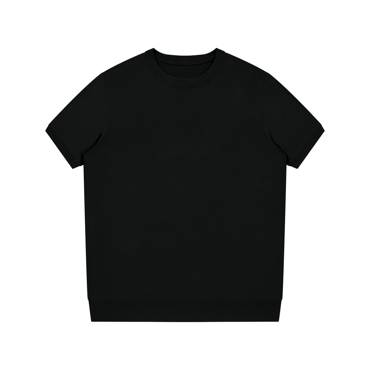 NPRWLR Crewneck Knit T-Shirt in black, 9.4 oz cotton and nylon knit with a regular cut and regular sleeve