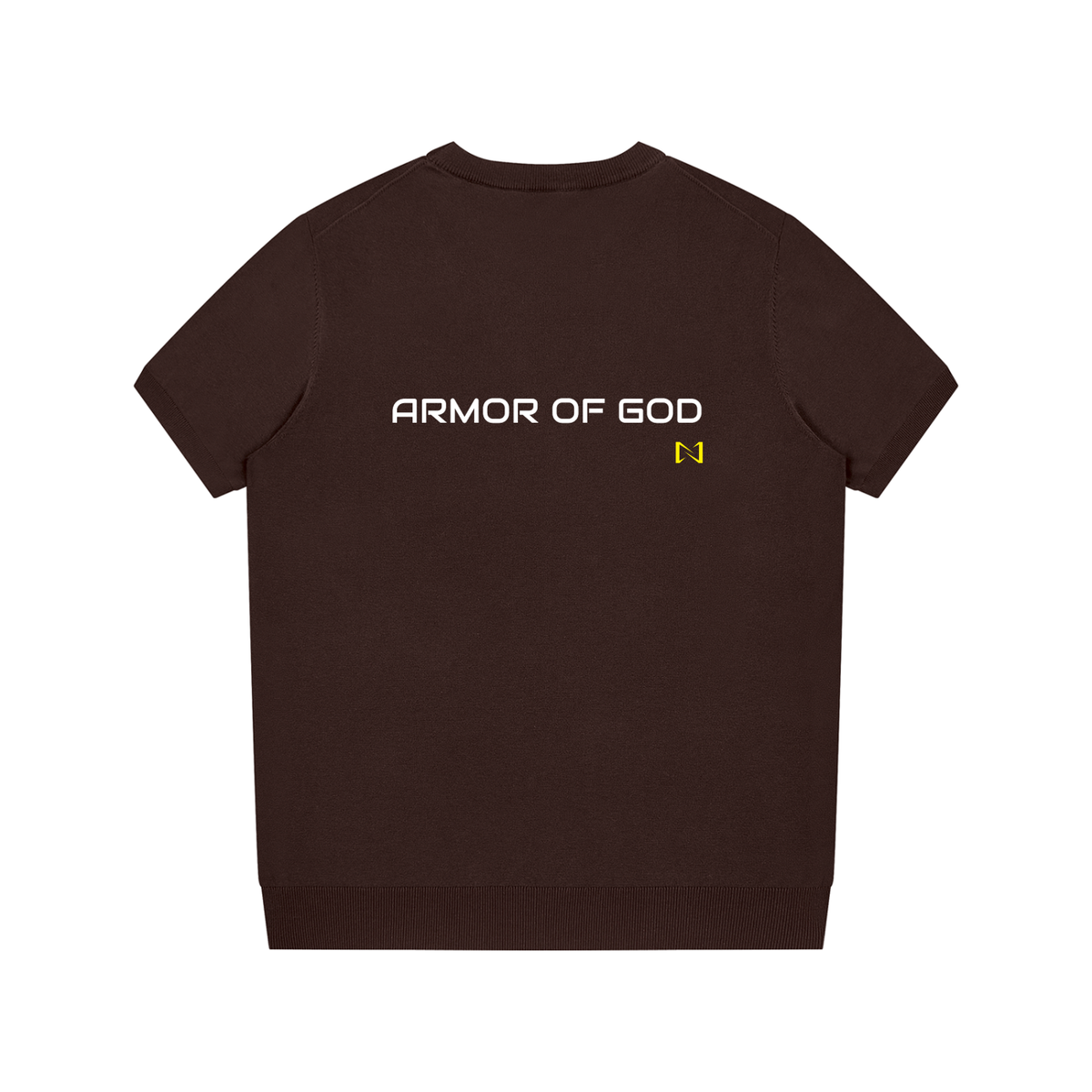 NPRWLR Crewneck Knit T-Shirt in brown, second view of the knit crewneck