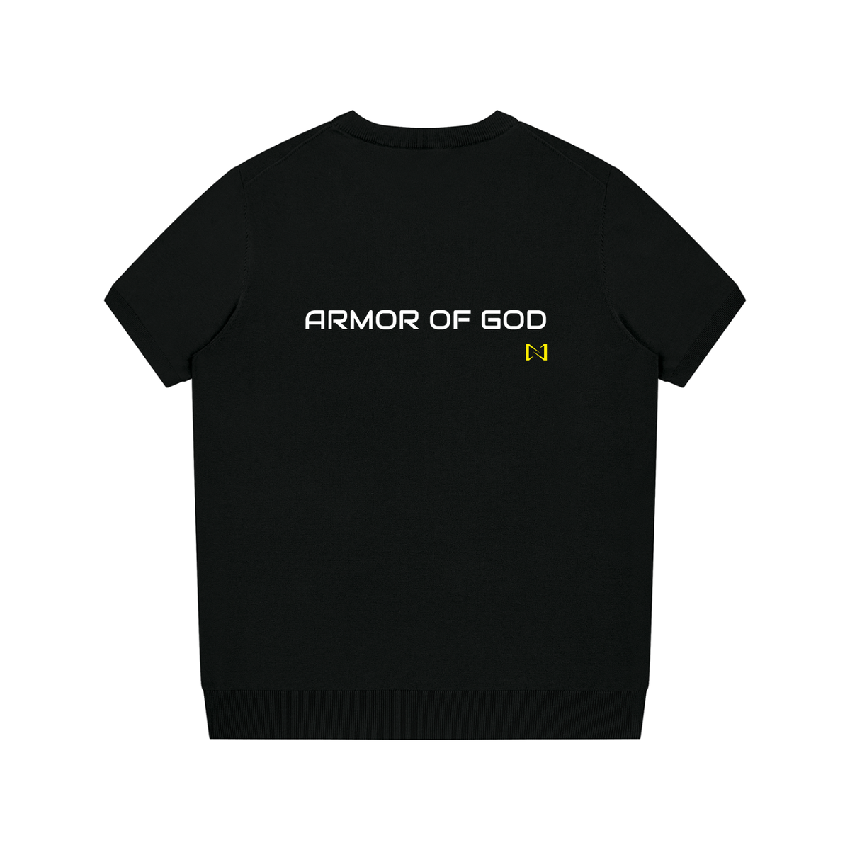 NPRWLR Crewneck Knit T-Shirt in black, second view of the knit crewneck
