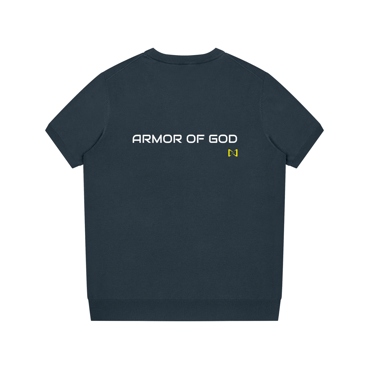NPRWLR Crewneck Knit T-Shirt in gray blue, second view of the knit crewneck