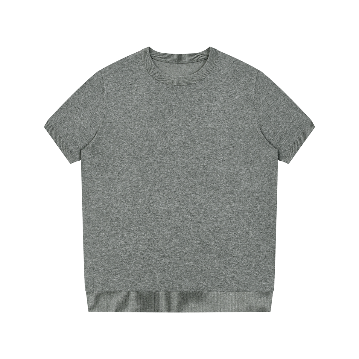 NPRWLR Crewneck Knit T-Shirt in flower gray, 9.4 oz cotton and nylon knit with a regular cut and regular sleeve